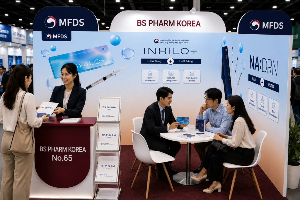 BS PHARM KOREA Booth 65 at IMCAS China 2026 (concept rendering).