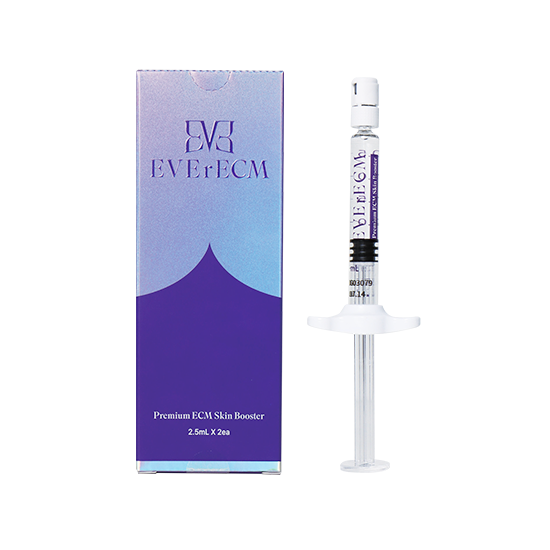 EVErECM Lab-Grown Organoid ECM skin booster 2.5 mL product and packaging