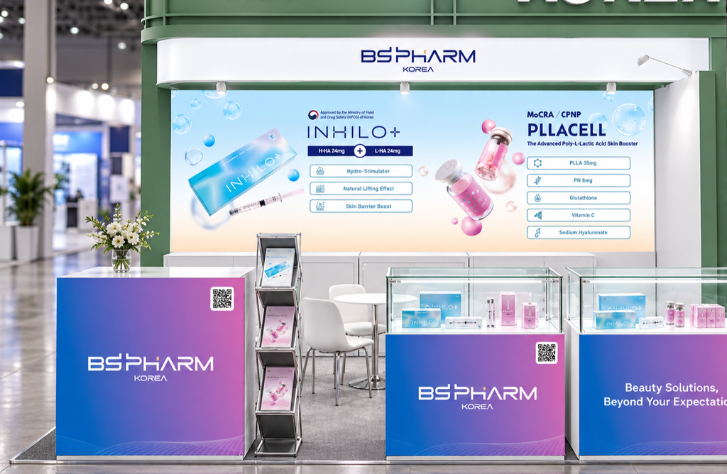 BS PHARM KOREA booth mockup for InterCHARM Moscow 2026