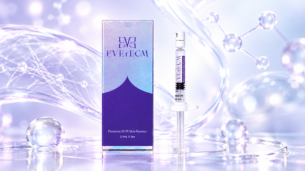 EVErECM Lab-Grown Organoid ECM skin booster 2.5 mL product and packaging